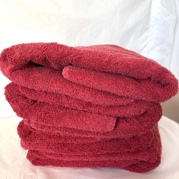 4 Ralph Lauren Vintage Red Towels 50” X 28” 100% Cotton